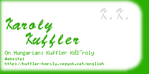 karoly kuffler business card